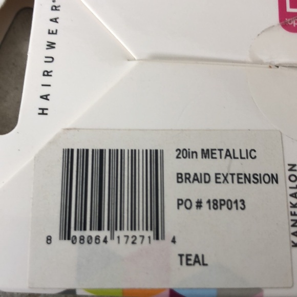 Pop by Hairdo 20” Teal Hair Extension Metallic Clip In Braid Extension Gift NEW - Picture 15 of 15